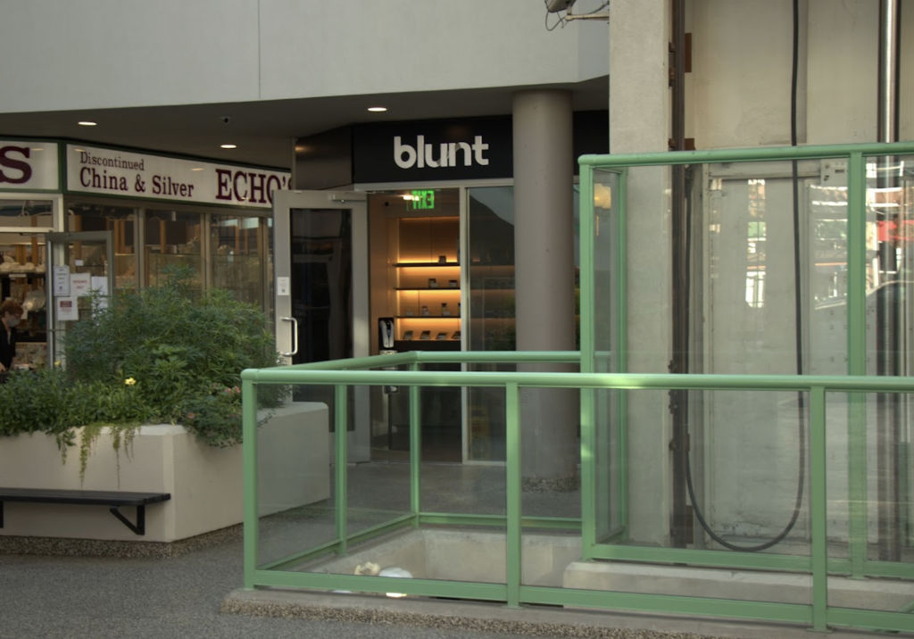 outside entrance to blunt cannabis store in central lonsdale north van