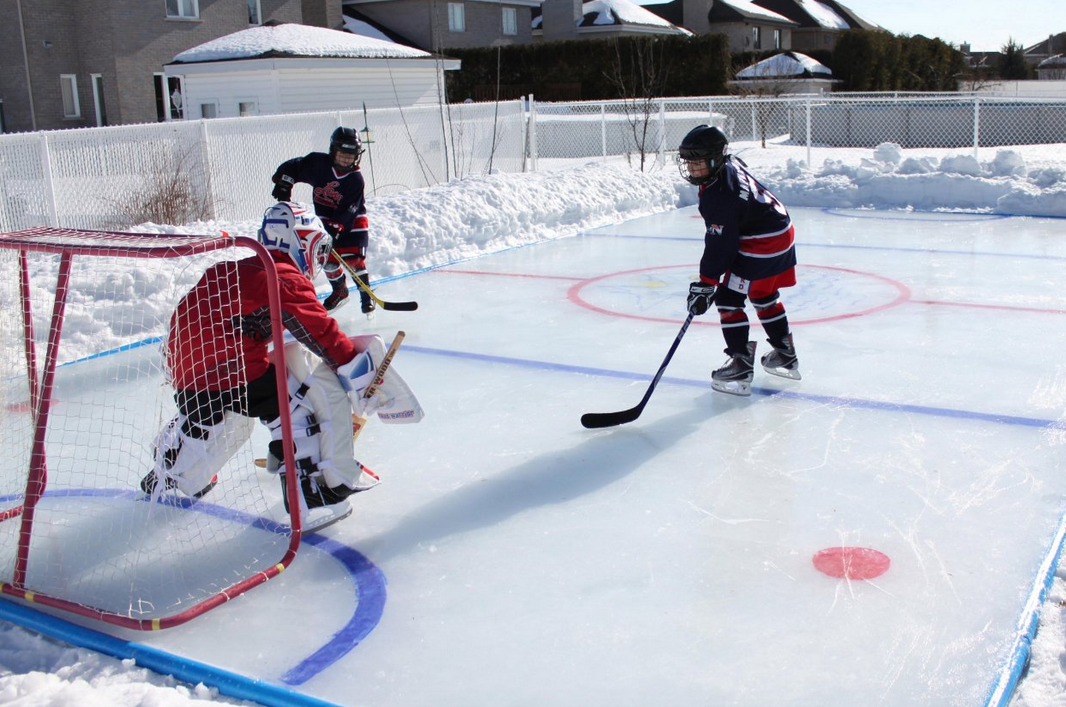 Backyard Ice Skating Hockey Rink North Vancouver British Columbia Canada