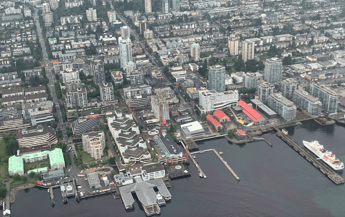 Drone Plane Photo Lower Lonsdale Quay Shipyards North Vancouver