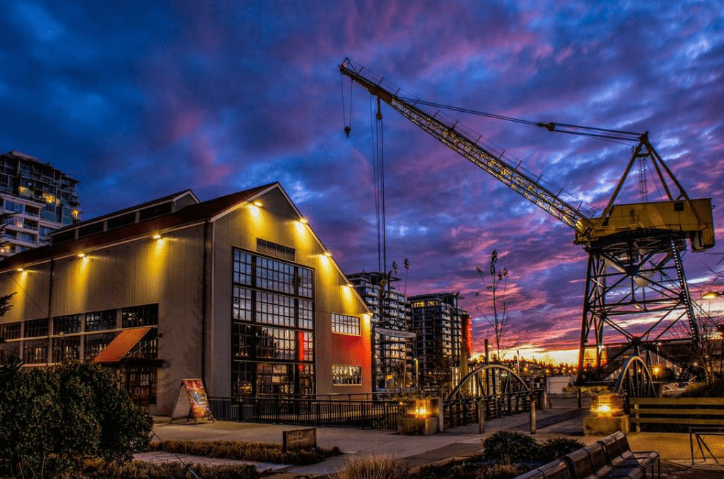 The Shipyards District North Vancouver Sunset