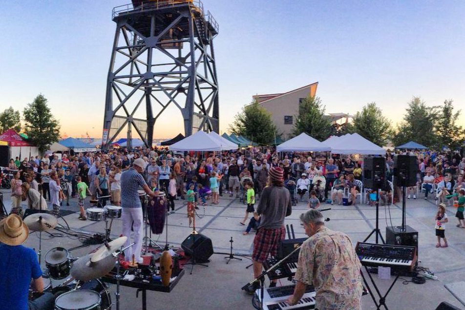 Live Bands Playing Music on the Main Stage at Shipyards Night Market North Vancouver