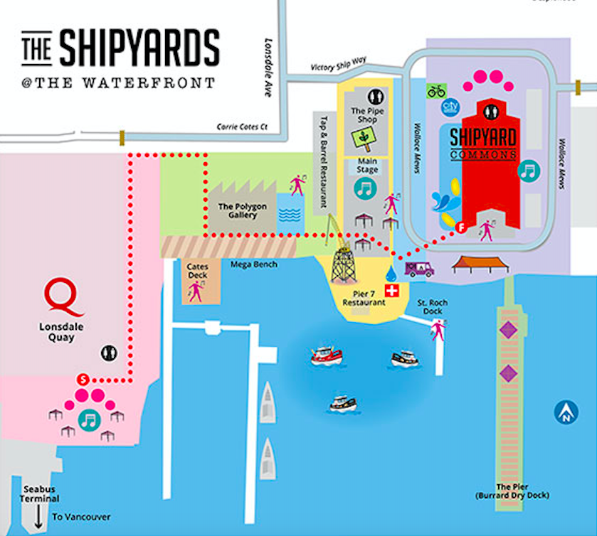 Map Shipyards Night Market North Vancouver