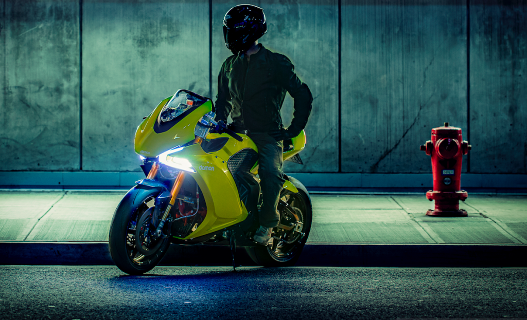 Damon Motorcycles Electric Hypersport Night Riding