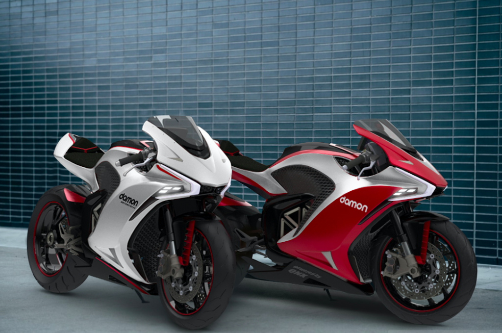 Damon Motorcycles Electric Hypersport Red White Bike Colours
