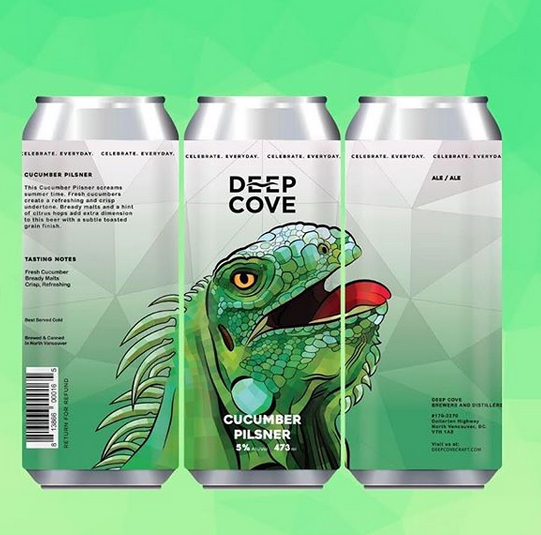 Deep Cove Craft Brewers and Distillers Cucumber Pilsner