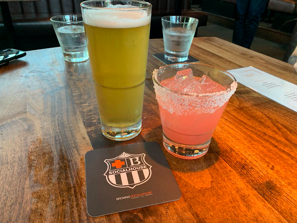 Social Lager and Hibiscus Margarita Browns Socialhouse Lynn Valley North Vancouver British Columbia Canada